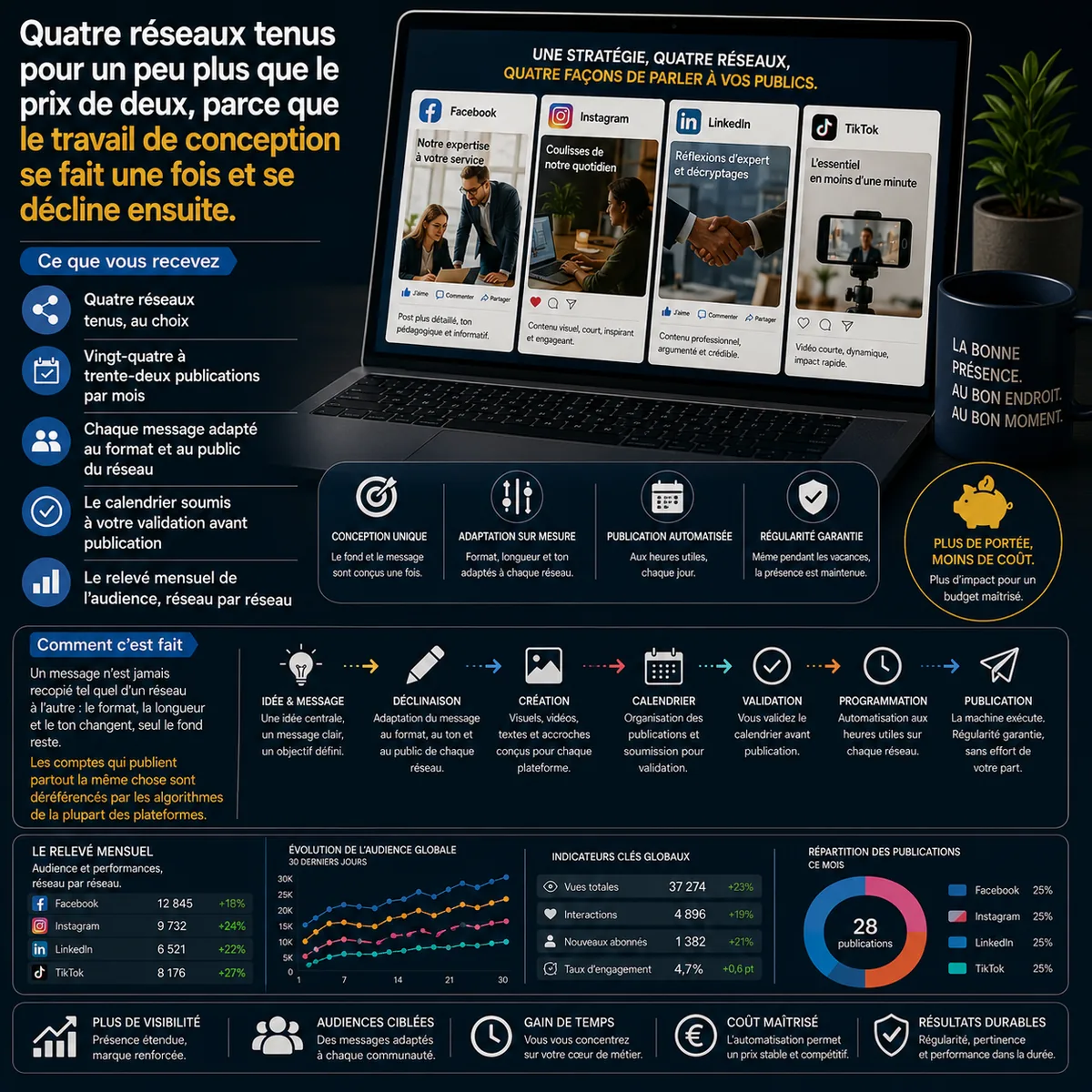 Community management, quatre réseaux