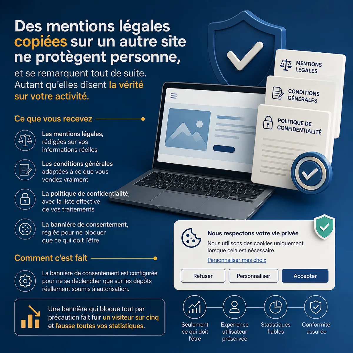 Mise en conformité, pages légales et RGPD